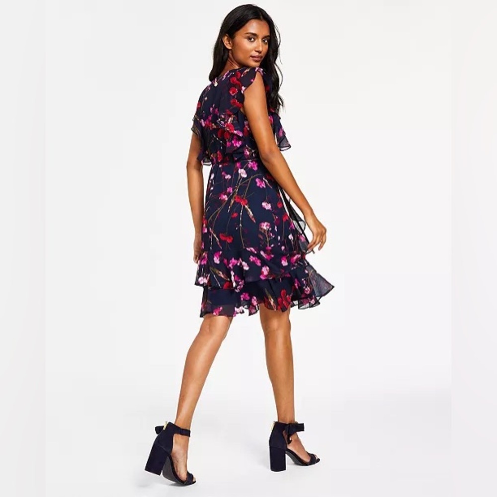 Women's Ruffled Floral-Print Dress New Tommy Hilfiger size 10 medium women